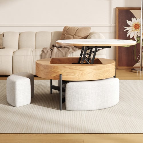 4 Piece Abuela Ottoman & Coffee Table Set