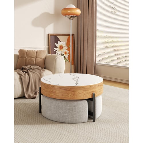 4 Piece Abuela Ottoman & Coffee Table Set