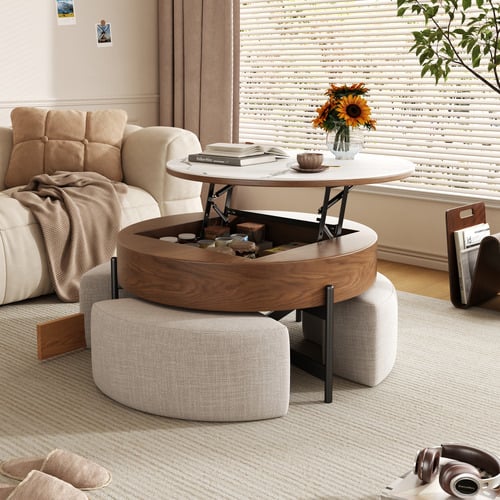 4-Piece-Abuela-Round-Lift-Top-Coffee-Table-and-Stool-Set