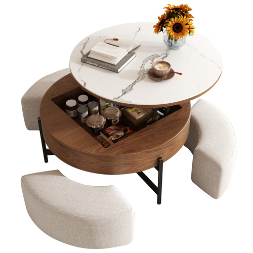 4-Piece-Abuela-Round-Lift-Top-Coffee-Table-and-Stool-Set