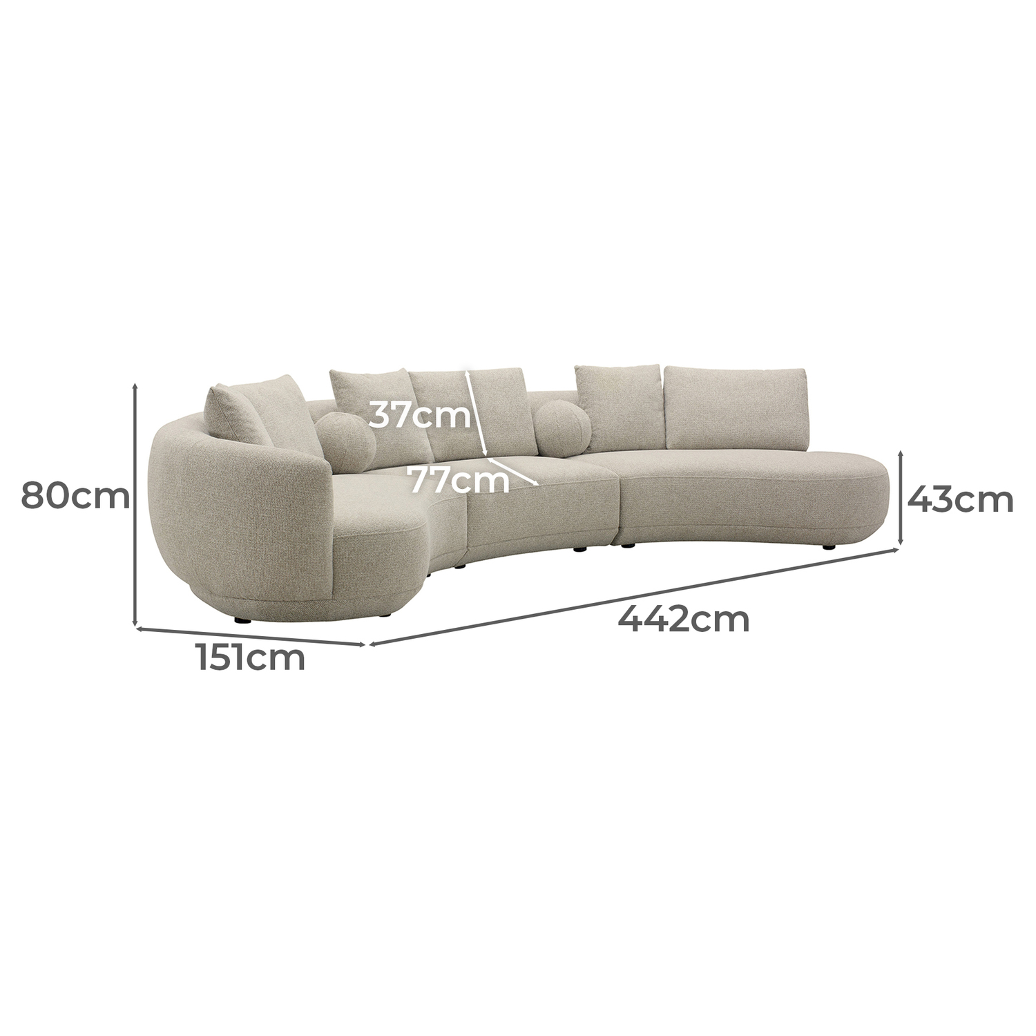 Winslow 6 Seater Upholstered Modular Sofa