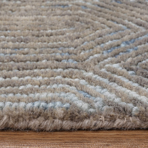Ash Blue Posy Saha Power-Loomed Wool Rug
