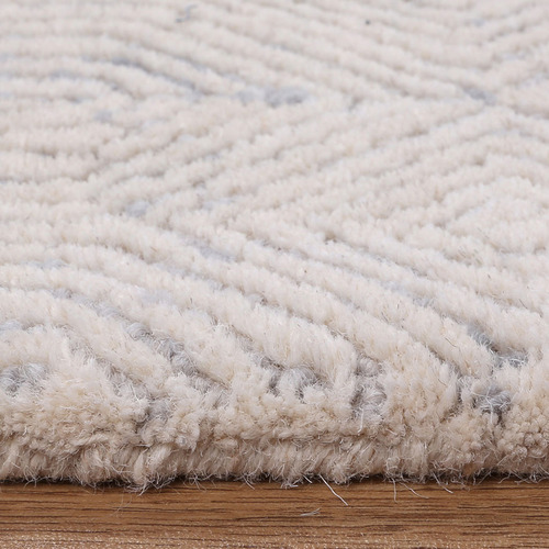Grey Posy Saha Power-Loomed Wool Rug