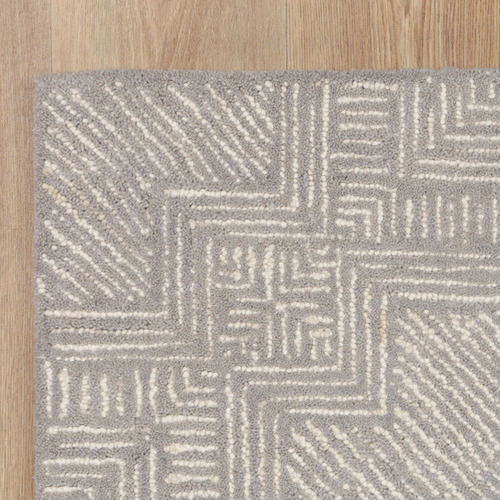 Grey Posy Labyrinth II Wool & Cotton Rug Temple & ster
