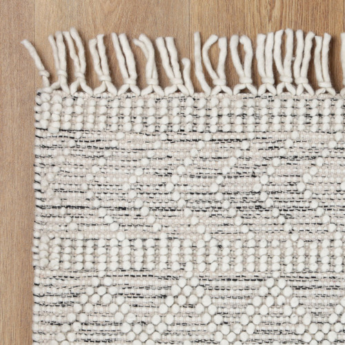 Black White Perla Wool Rug