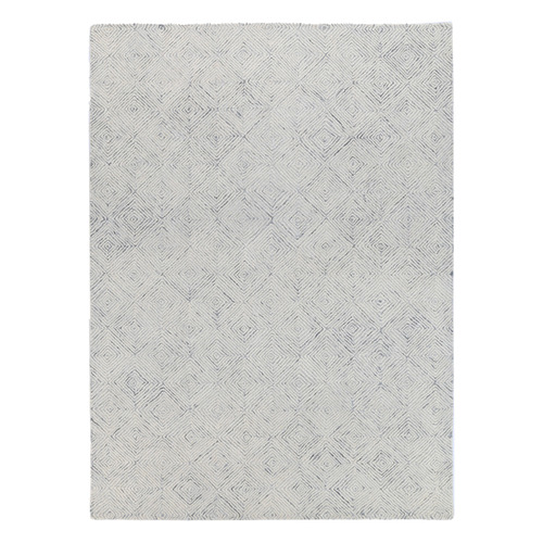Grey Posy Diamond Power-Loomed Rug