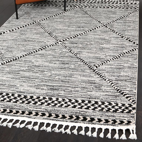 Dark Grey Anthracite Bilbao Power-Loomed Rug