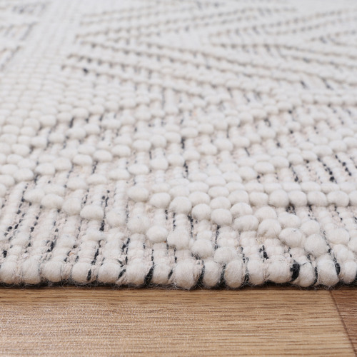Black White Perla Wool Rug