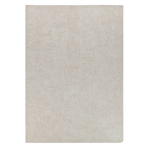 Beige Posy Maze Power-Loomed Rug