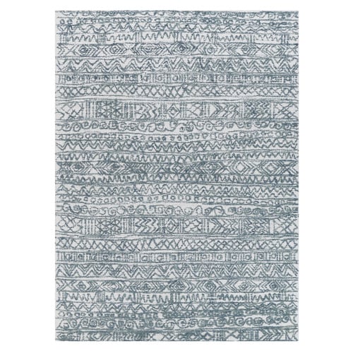 Blue Posy Inca Power-Loomed Rug