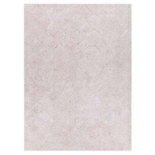 Pink Astrior Pyramids Hand-Knotted Wool & Cotton Rug
