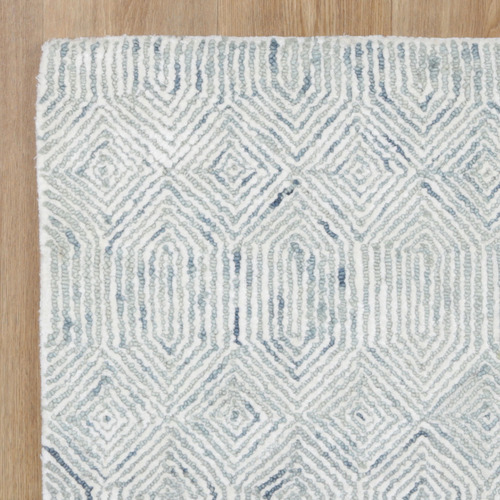 Blue Astrior Crystal Hand-Knotted Wool & Cotton Rug