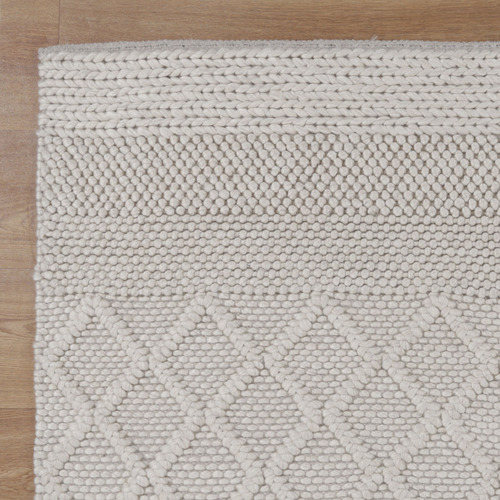 Beige Vittoria Natural Blend Hand-Knotted Wool Rug