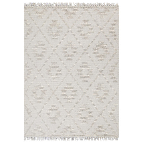 Beige Marco Geometric Wool Rug
