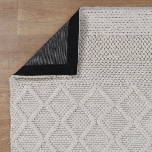 Beige Vittoria Natural Blend Hand-Knotted Wool Rug