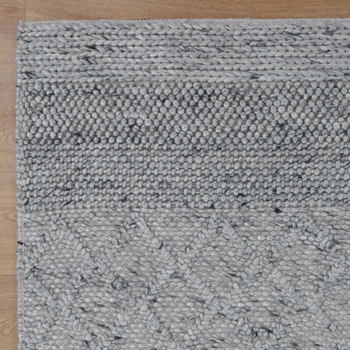 Grey Vittoria Steel Blend Hand-Knotted Wool Rug
