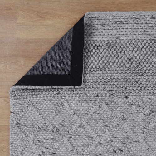 Grey Vittoria Steel Blend Hand-Knotted Wool Rug