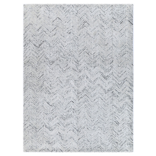 Grey Astrior Herringbone Hand-Knotted Wool & Cotton Rug