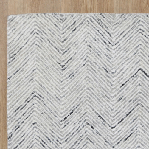 Grey Astrior Herringbone Hand-Knotted Wool & Cotton Rug