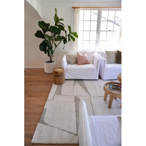 Beige Loki Abstract Rug | Temple & Webster
