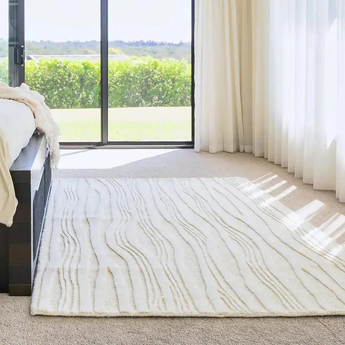 Ivory Zella Hand-Loomed Wool Rug