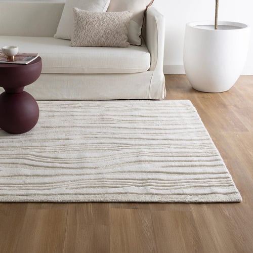 Ivory Zella Hand-Loomed Wool Rug