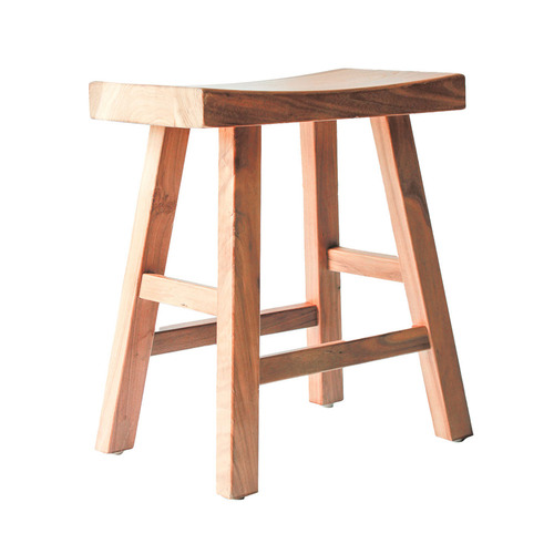 45cm Russell Oak Wood Low Stool | Temple & Webster