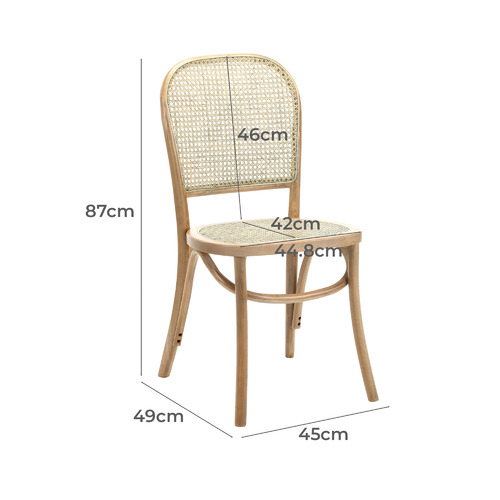 luca beech and rattan dining chair