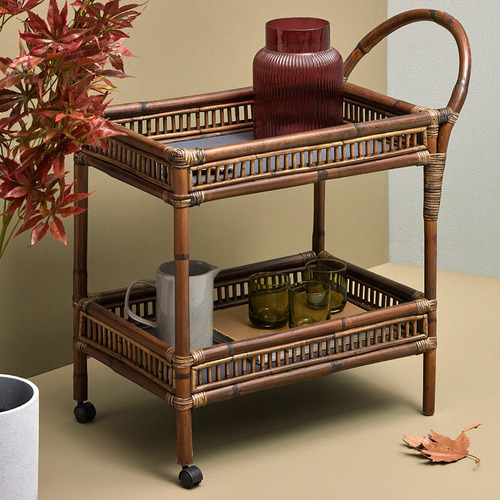Kayla Bay by Temple & ster Seville Rattan & Bamboo Tea Cart