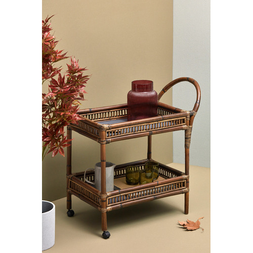 Kayla Bay by Temple & ster Seville Rattan & Bamboo Tea Cart