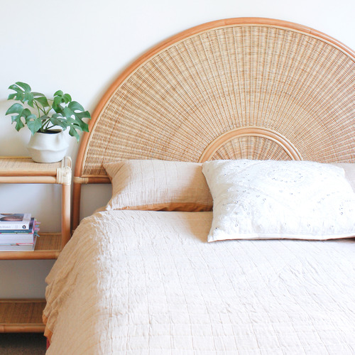 Kayla Bay by Temple & ster Natural Marianna Rattan & Wicker Bedhead