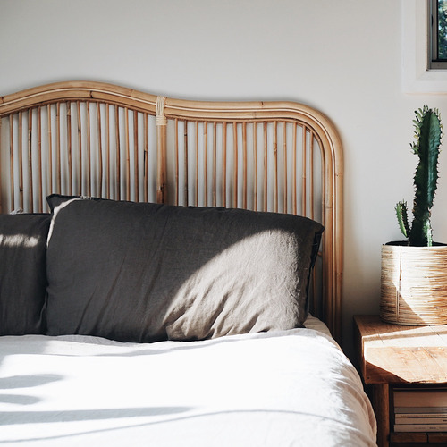 Kayla Bay by Temple & ster Natural Marley Rattan Bedhead