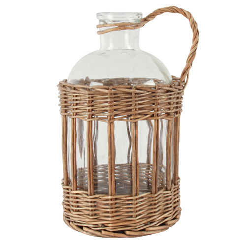 Jin Rattan Wrapped Glass Vase Temple & ster