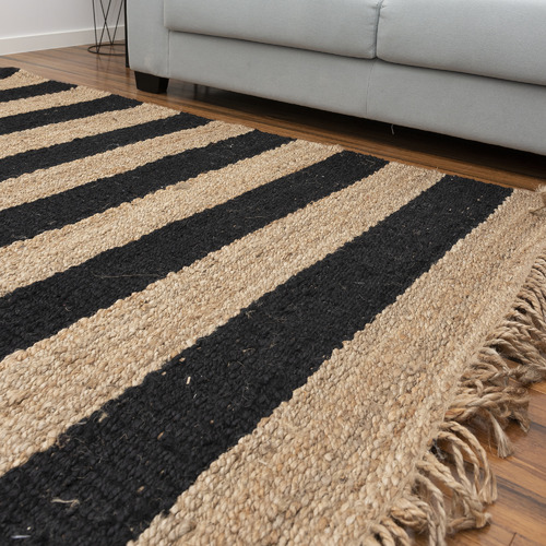 Kayla Bay by Temple & ster Black Chunky Jute Rug