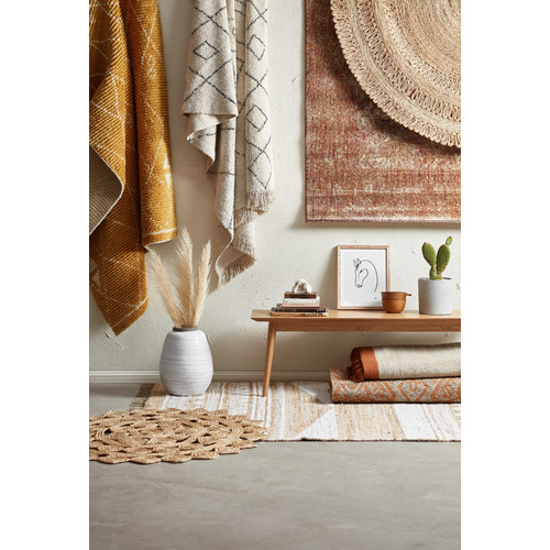 Kayla Bay by Temple & ster White Michihoaca Flat Weave Jute & Cotton Rug