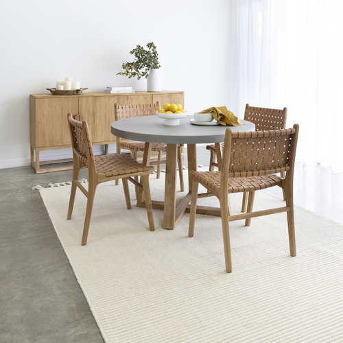 120cm Mara Composite Stone & Acacia Wood Dining Table