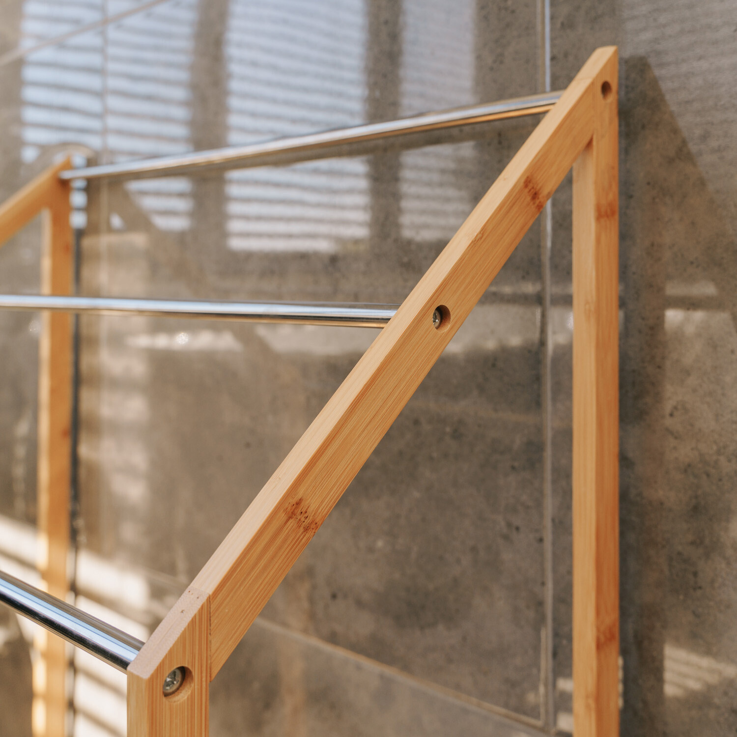Kyze Bamboo Freestanding Bathroom Towel Rack