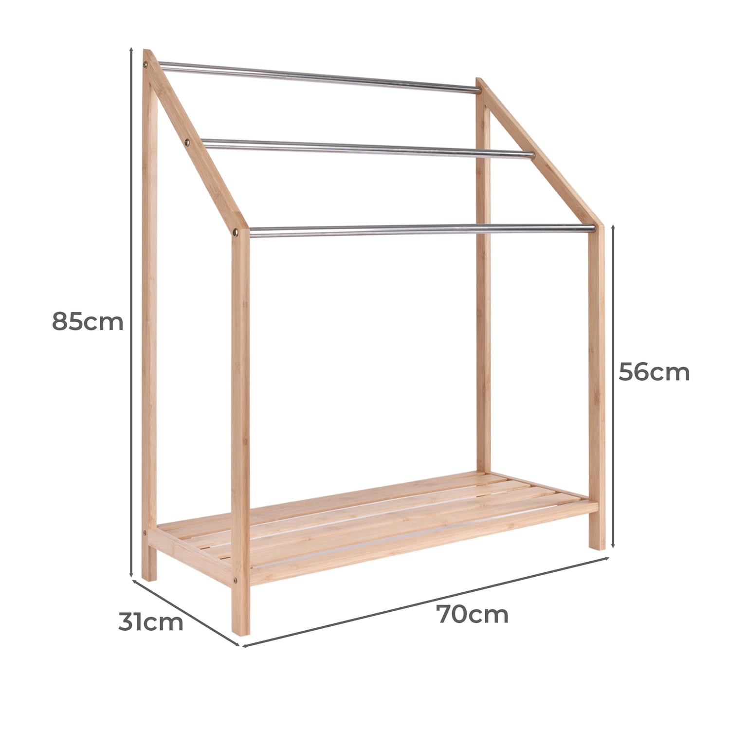 Kyze Bamboo Freestanding Bathroom Towel Rack