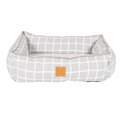 Check Print Cotton Bolstered Dog Bed