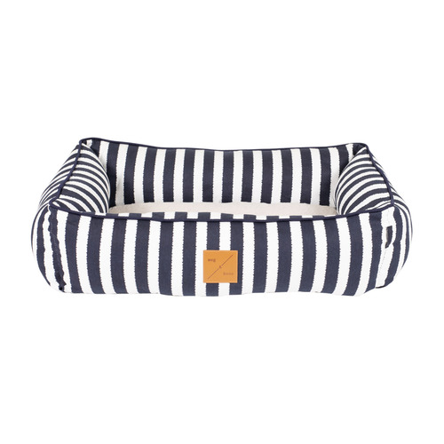 Hamptons Stripe Cotton Bolstered Dog Bed