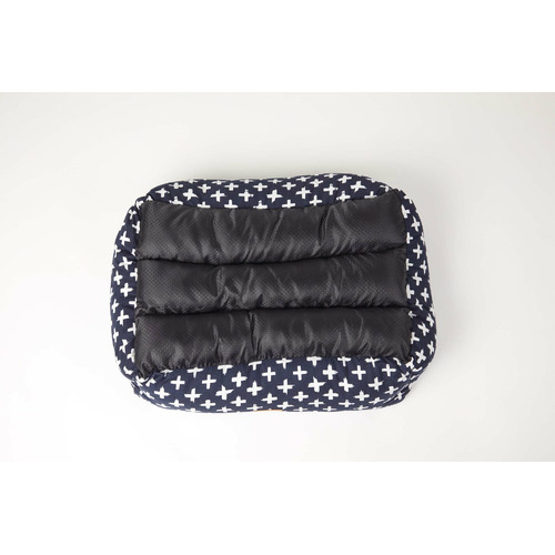 Navy Cross Cotton Bolstered Dog Bed