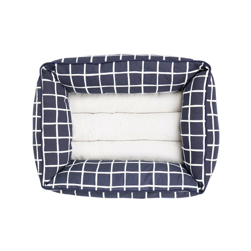 Check Print Cotton Bolstered Dog Bed