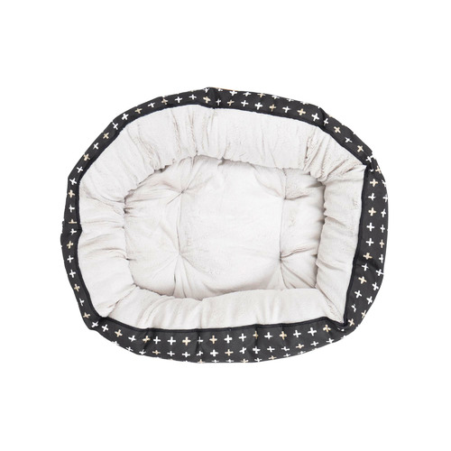 Black Metallic Cross 4 Seasons Cotton Circular Dog Bed