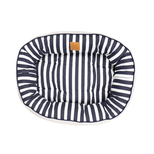 Hamptons Stripe 4 Seasons Cotton Circular Dog Bed