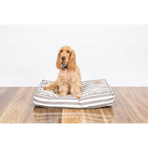 Mog&Bone Hamptons Stripe Classic Cushion Dog Bed Temple & ster