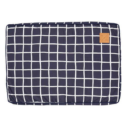 Navy Check Classic Cushion Dog Bed