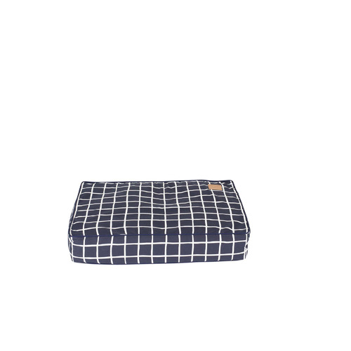 Navy Check Classic Cushion Dog Bed