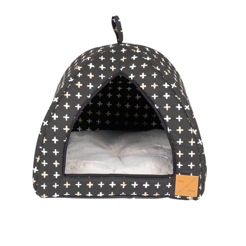 Black Metallic Cross Cat Igloo