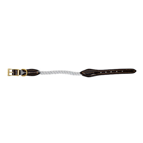 Leather & Cotton Rope Dog Collar