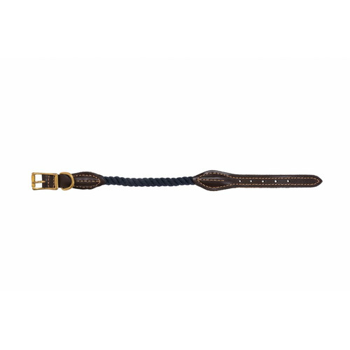 Leather & Cotton Rope Dog Collar